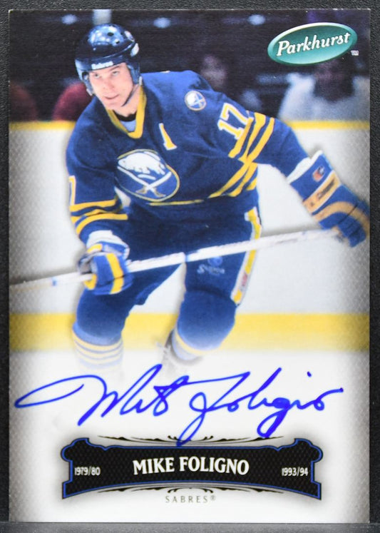 2006-07 Parkhurst Autographs Mike Foligno 62 Buffalo Sabres Auto 2434