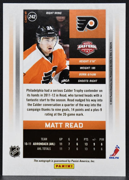 2011-12 Panini Contenders Calder Auto Matt Read 242 Flyers RC Auto 559/800 9826