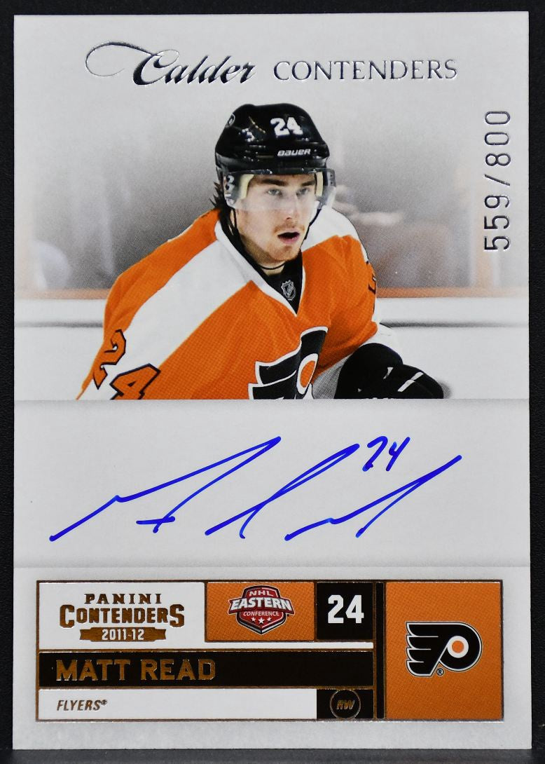 2011-12 Panini Contenders Calder Auto Matt Read 242 Flyers RC Auto 559/800 9826