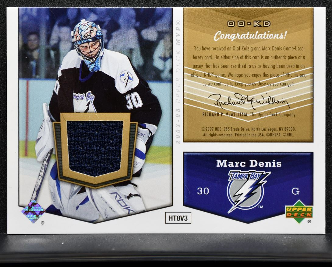2007-08 UD MVP One on One Dual Memorabilia Kolzig/Denis Jersey 0924