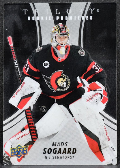 2022-23 UD Trilogy Rookie Premieres Acetate Mads Sogaard RP-MS Senators 5753