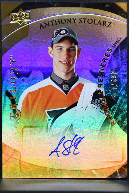 2015-16 UD Trilogy Rookie Premieres L2 Stolarz Flyers RC Auto /499 5394