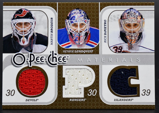 2008-09 OPC Materials Triple Brodeur/ Lundqvist / DiPietro