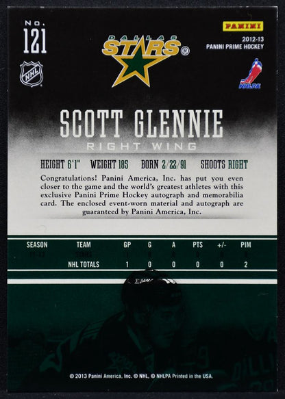 2013-14 Panini Prime Rookies Auto Jersey Scott Glennie 121 RC Auto Jersey 3948