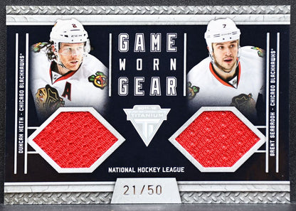 2011-12 Panini Titanium Game Worn Gear Dual Keith/Seabrook Jersey 0002