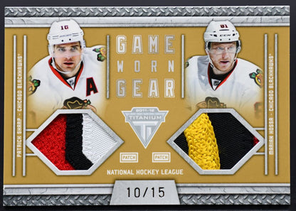 2011-12 Panini Titanium Game Worn Gear Dual Patches Sharp/Hossa 34 10/15 Patch