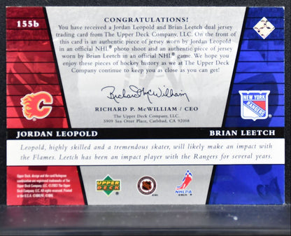 2002-03 UD Rookie Update Rookie Inspirations Leopold/Leetch RC Jersey 4183