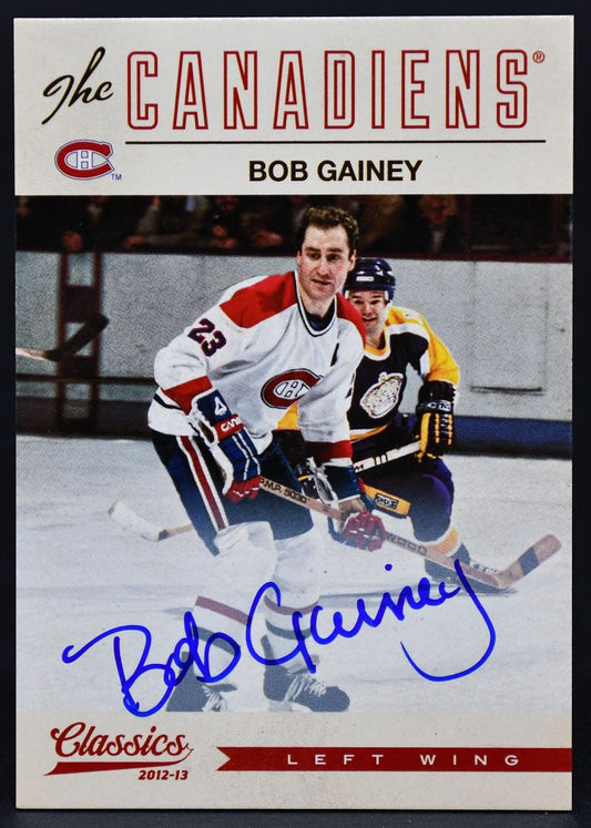 Carte autographiée Bob Gainey 168 de la collection Panini Classics Signatures 2012-13