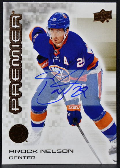 2024-25 Upper Deck Premier Auto Bronze Brock Nelson 21 New York Islanders Auto 4481