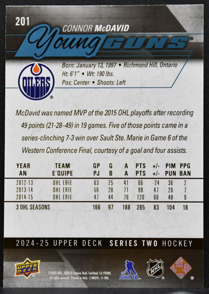 2024-25 Upper Deck Series 2 Young Guns Renewed Connor McDavid 201 Oilers 5268