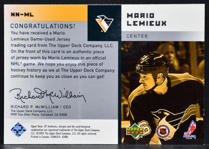 2001-02 SP Authentic Mario Lemieux NN-ML Pittsburgh Penguins 075/648 Jersey