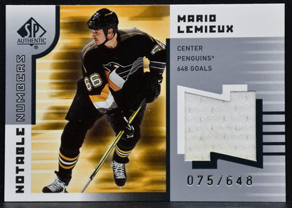 2001-02 SP Authentic Mario Lemieux NN-ML Pittsburgh Penguins 075/648 Jersey