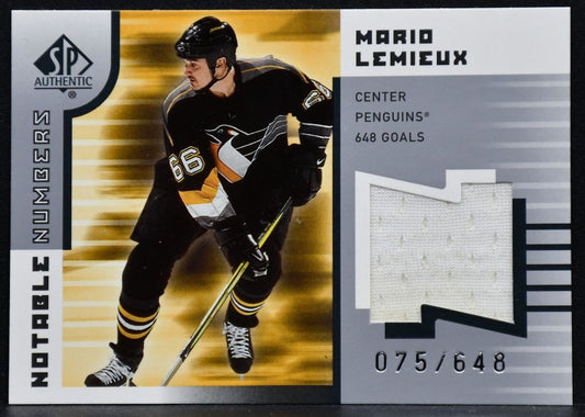 2001-02 SP Authentic Mario Lemieux NN-ML Pittsburgh Penguins 075/648 Jersey