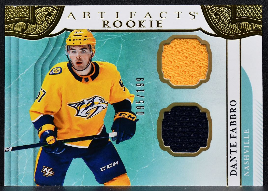2019-20 Upper Deck Artifacts Rookie Jersey Dante Fabbro RC 095 /199 Jersey 9156