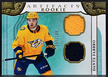 2019-20 Upper Deck Artifacts Rookie Jersey Dante Fabbro RC 095 /199 Jersey 9156