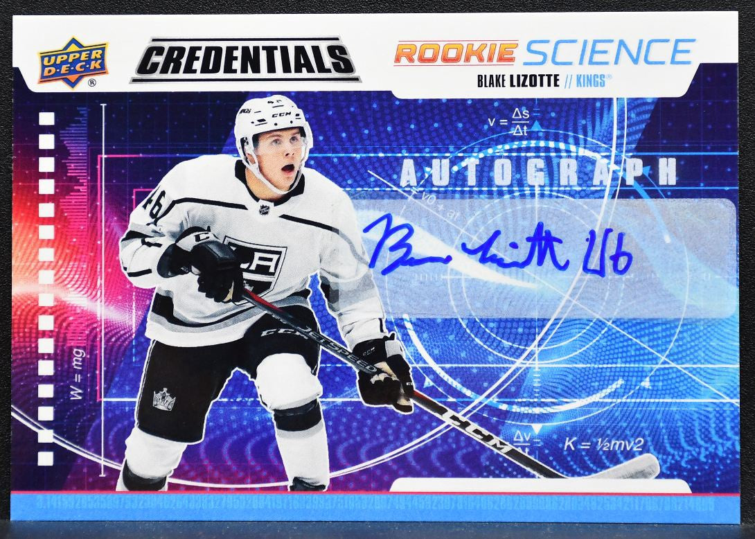 2019-20 UD Credentials Rookie Science Autograph Blake Lizotte Kings RC Auto 9374