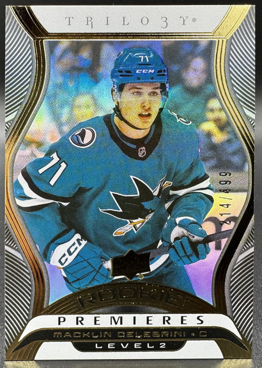 2024-25 UD Trilogy Rookie Premiere Niveau 2 Macklin Celebrini RC /499