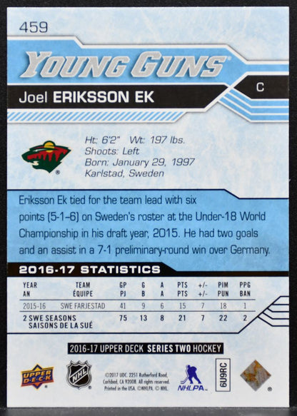 2016-17 Upper Deck Series 2 Young Guns Joel Eriksson Ek Minnesota Wild RC 8307