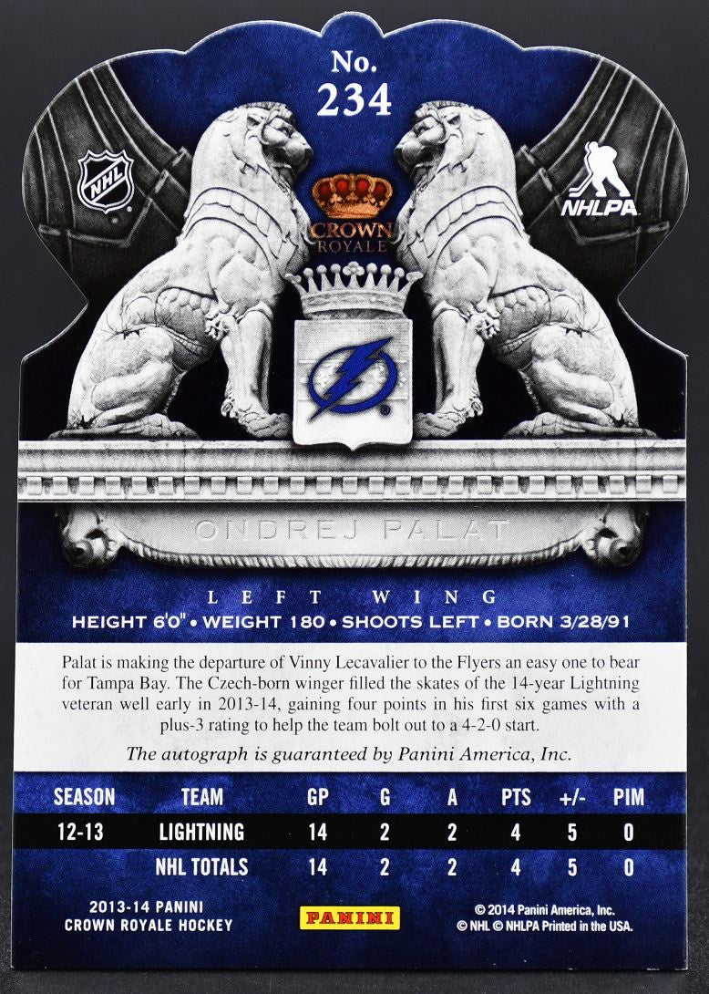Collection Panini Pacific Crown 2013-14 Palat Tampa Bay Lightning RC Auto /499