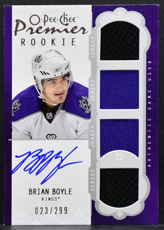 2008-09 O-Pee-Chee Premier Rookie Signature Brian Boyle Kings RC Auto 0880