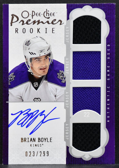 2008-09 O-Pee-Chee Premier Rookie Signature Brian Boyle Kings RC Auto 0880