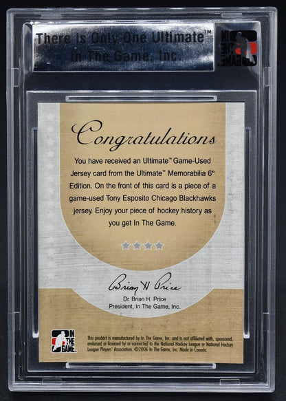 2005-06 ITG 6th Ultimate Game-Used Jersey Tony Esposito 07/25 Jersey