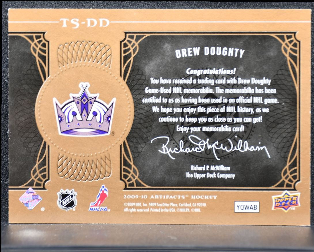 2009-10 UD Artifacts Treasured Swatches Drew Doughty TS-DD /199 Jersey 1656