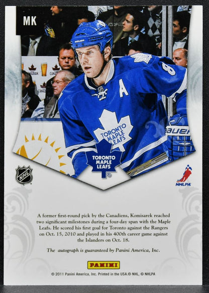 2011-12 Panini Private Signings Mike Komisarek 35 Toronto Maple Leafs Auto 9158