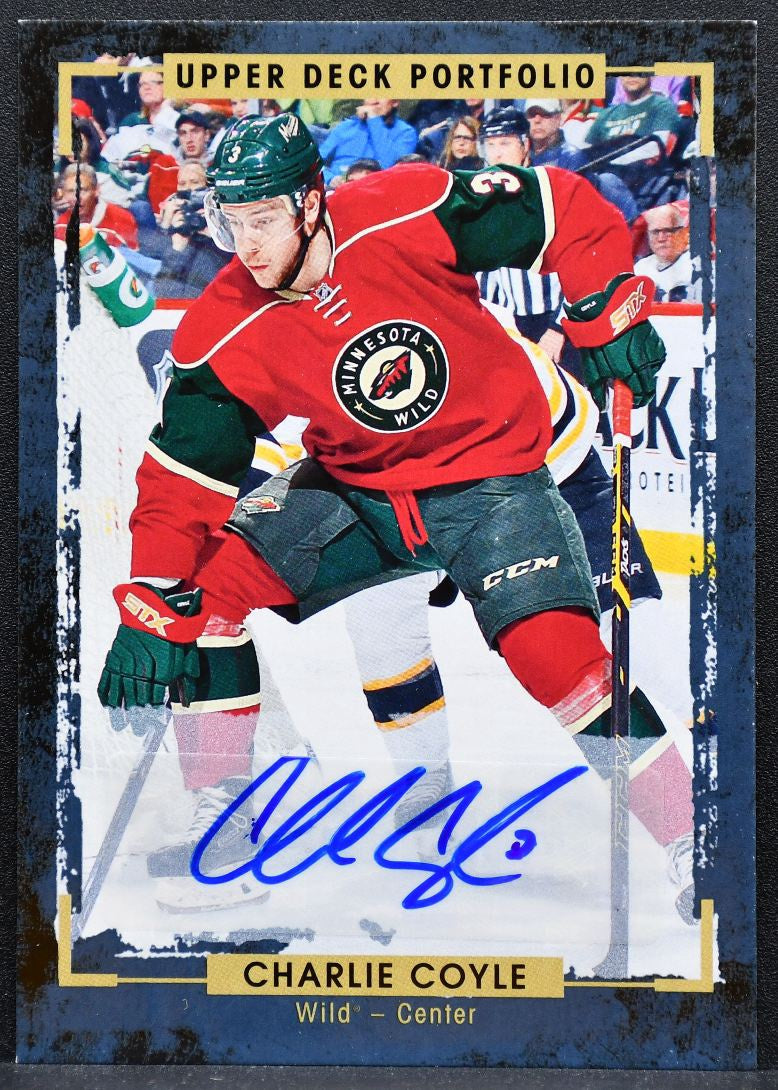 2015-16 Upper Deck Portfolio Autographs Charlie Coyle Minnesota Wild Auto 9435