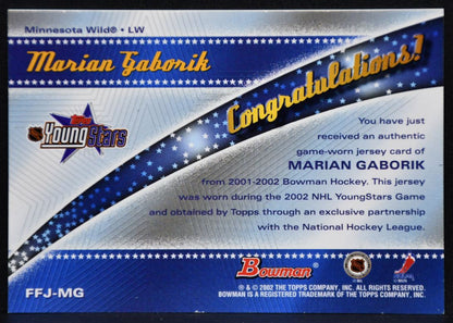02-03 Bowman YoungStars Fabric of the Future Jersey Gaborik Wild RC Jersey 4220
