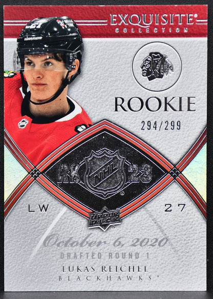 22-23 UD Exquisite Collection 2008-09 Retro RCs Lukas Reichel Blackhawks RC /299 7993