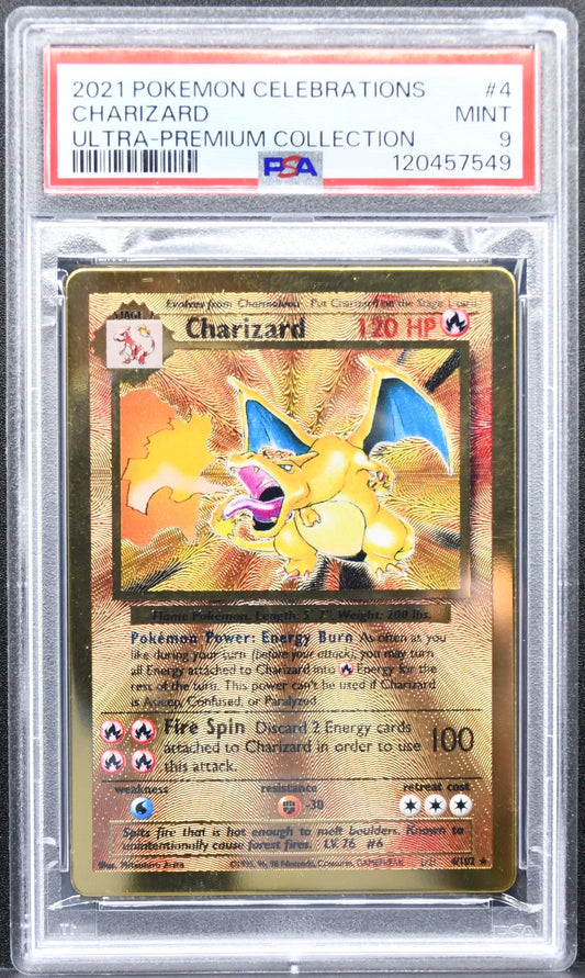 Pokémon Charizard Celebrations Metal Card 004/102 Promo Holofoil PSA 9