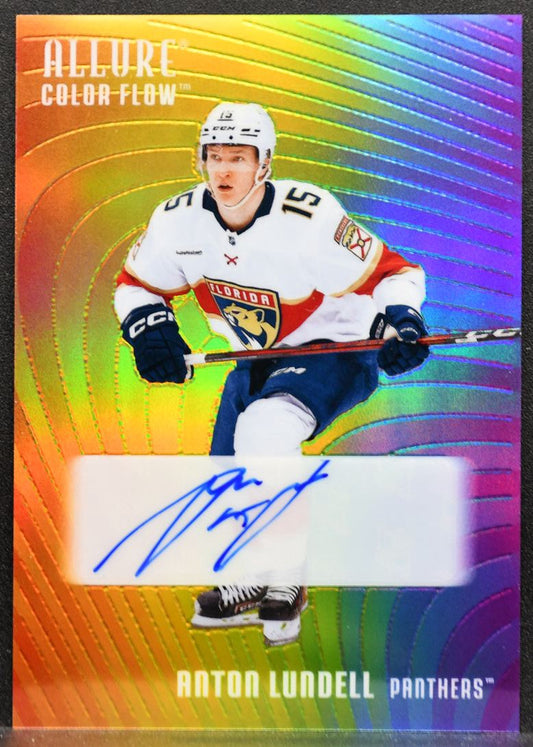 2025-26 UD Allure Color Flow Full Rainbow Auto Anton Lundell Panthers Auto 7016