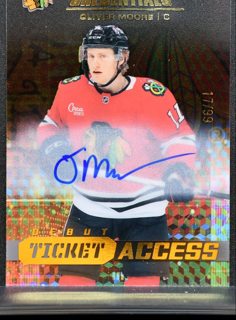 2025-26 UD Credentials Debut Ticket Access Auto Acetate Moore RC Auto 17/99 2355
