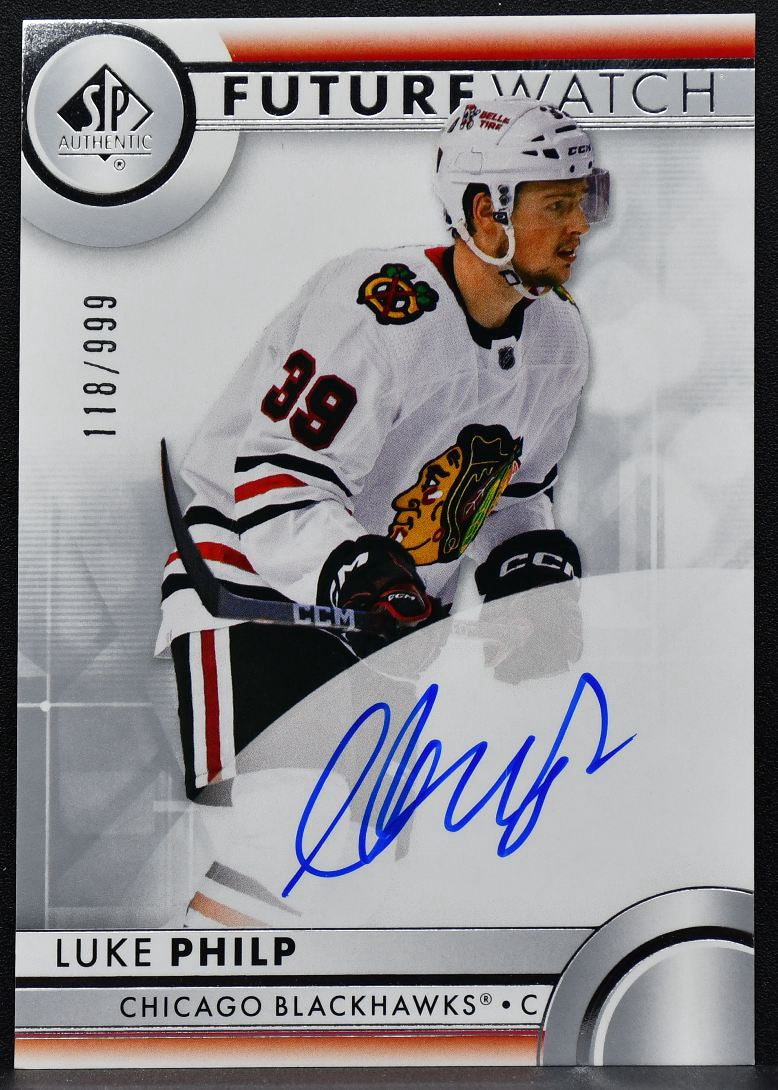23-24 SP Authentic Future Watch Auto Luke Philp 142 Blackhawks RC Auto 118/999 9478