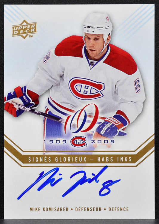 2008-09 UD Montreal Canadiens Centennial Habs INKS Mike Komisarek Auto 7866