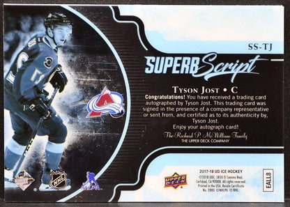 2017-18 UD ICE Superb Script - Base Auto Tyson Jost SS-TJ Auto 38/49