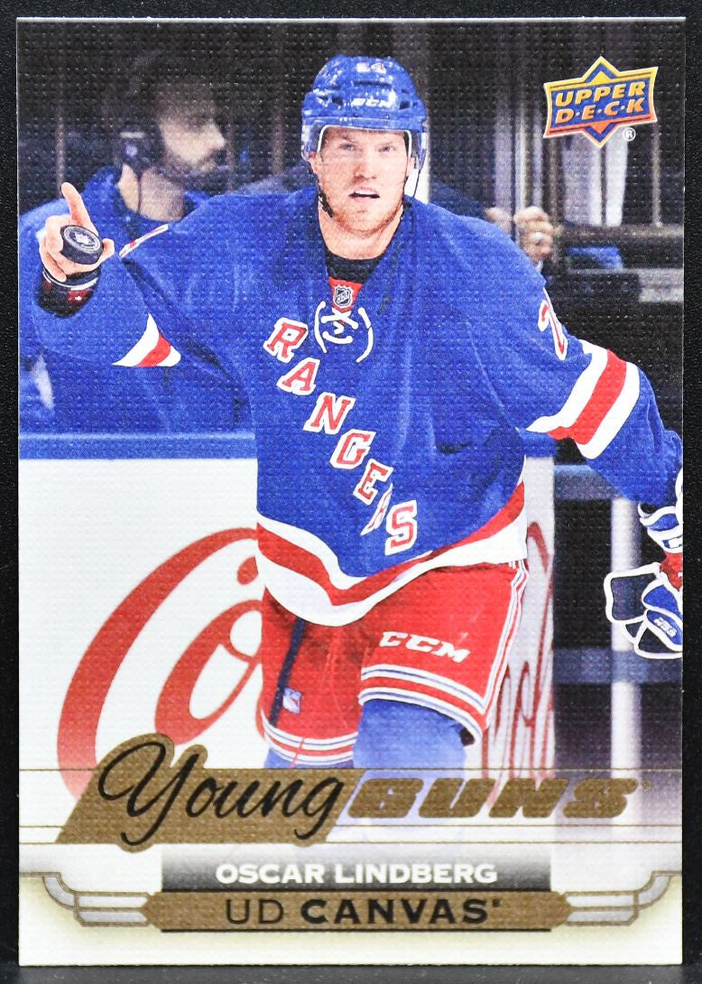 2015-16 UD Series 1 Young Guns UD Canvas Oscar Lindberg C115 Rangers RC 4036