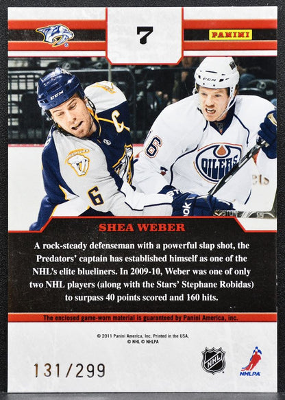 2010-11 Panini Zenith Gifted Grinders Scrapss Shea Weber Predators Jersey 5234