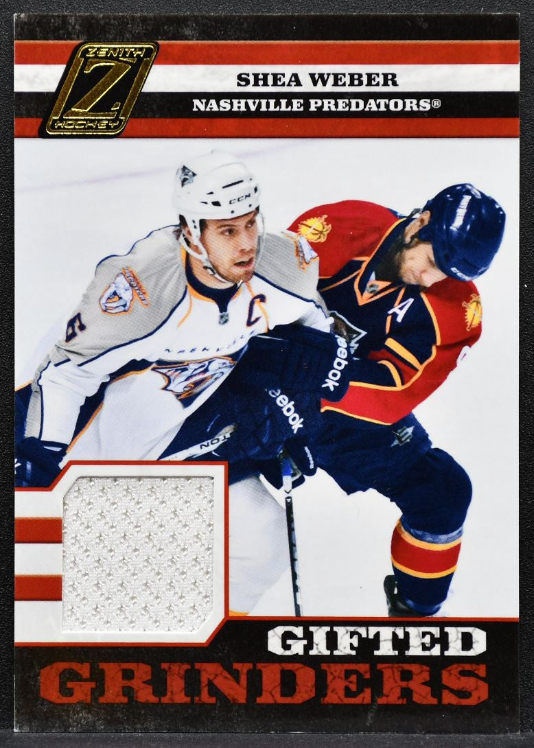 2010-11 Panini Zenith Gifted Grinders Scrapss Shea Weber Predators Jersey 5234