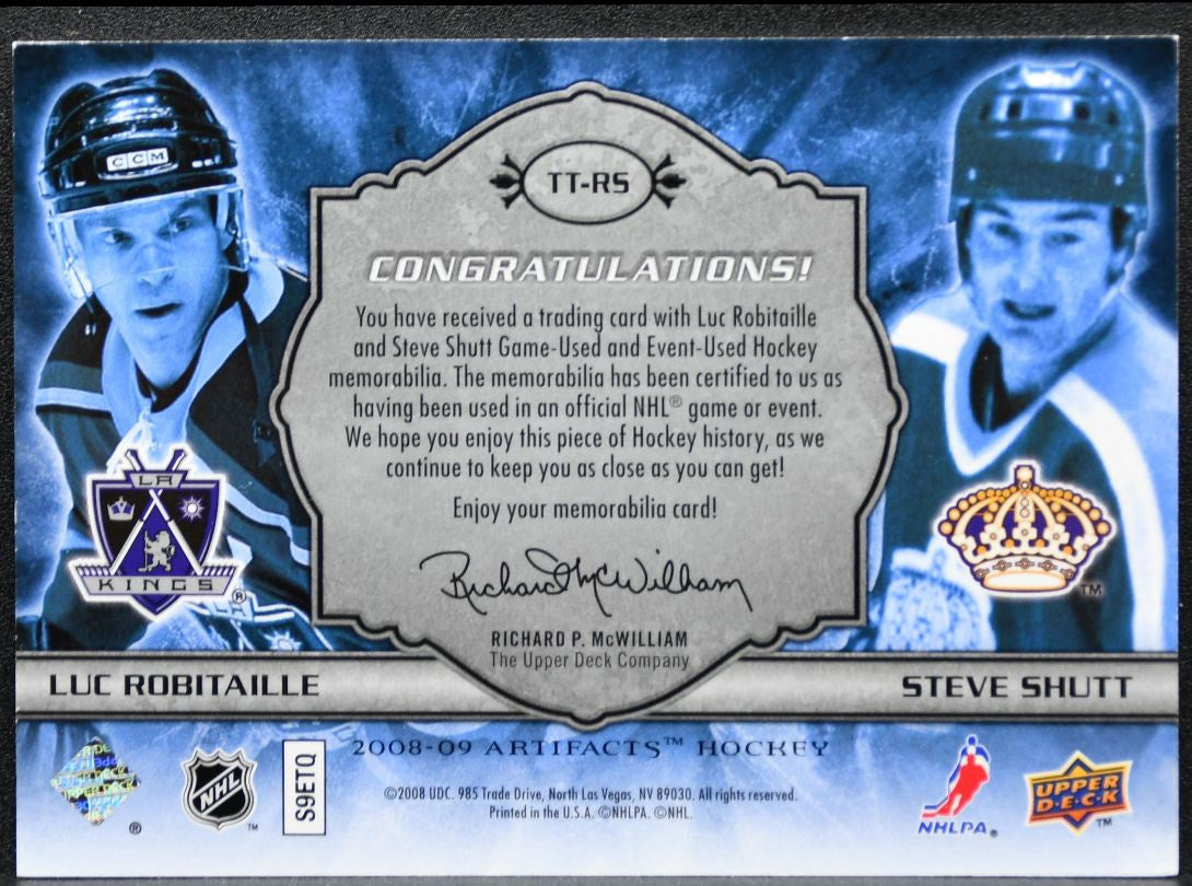 2008-09 UD Artifacts Tundra Tandems Silver Robitaille/Shutt /50 Jersey 2202