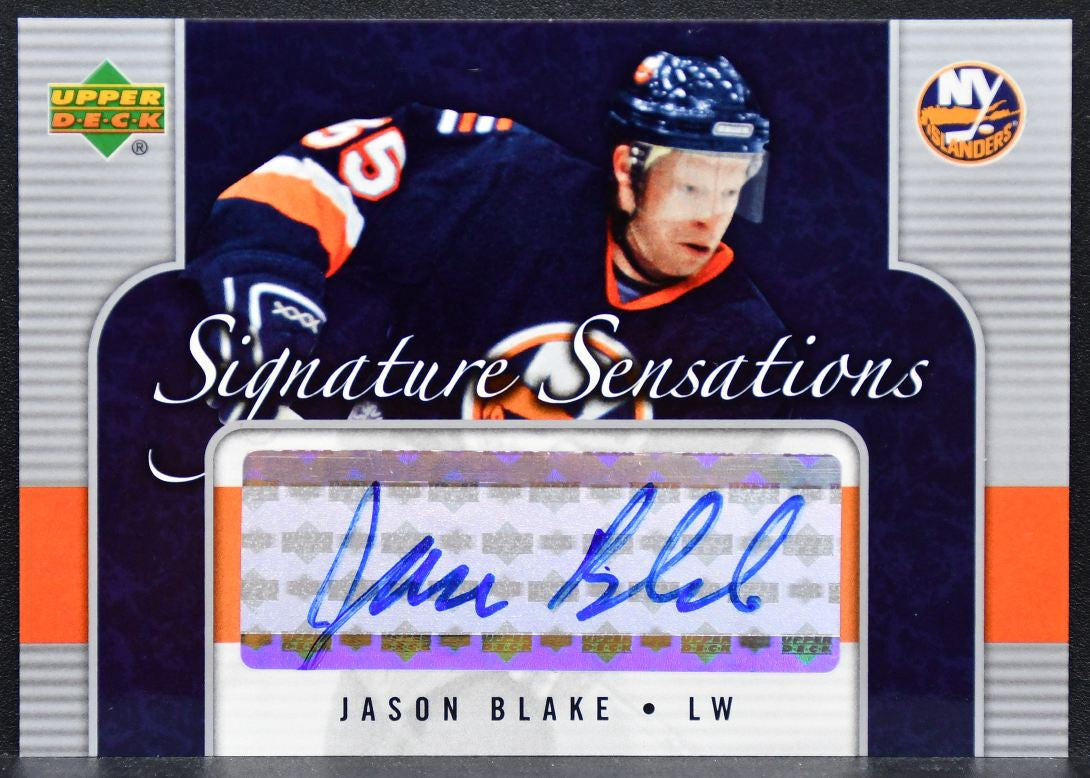 2006-07 UD Series 1 Signature Sensations Jason Blake SS-JB Islanders Auto 2032