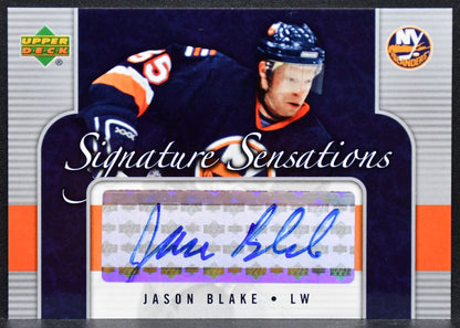 2006-07 UD Series 1 Signature Sensations Jason Blake SS-JB Islanders Auto 2032