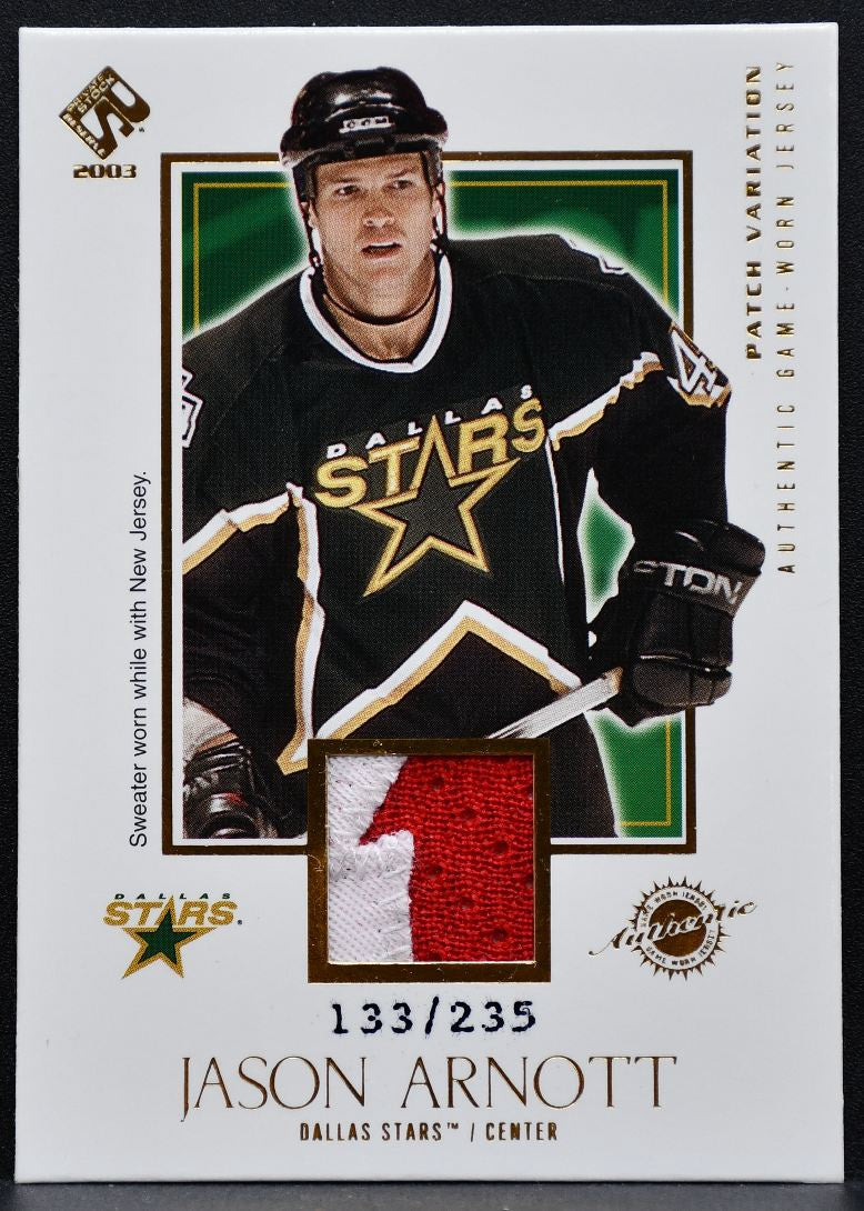 2003-04 Pacific Private Stock Reserve Jersey Jason Arnott Stars Patch 0057