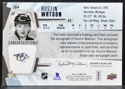 2013-14 SPx Rookie Autograph Dual Jersey Watson RC Auto 180/499 Jersey 5931