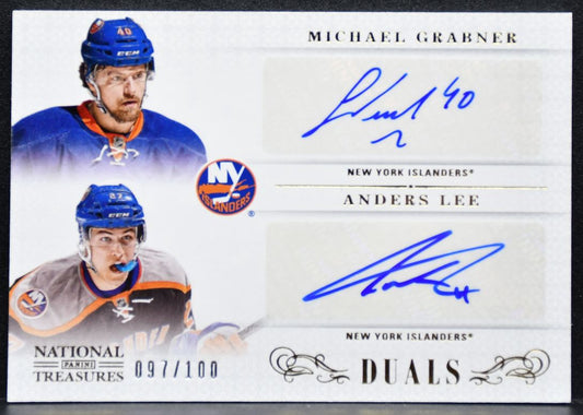 2013-14 Panini National Treasures Dual Autographs Grabner/Lee Auto 097/100 7171
