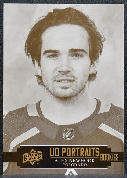 2021-22 UD Series 2 UD Portraits Rookies Alex Newhook P-52 Avalanche RC 9904