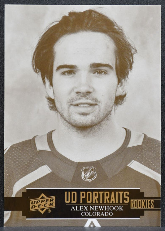 2021-22 UD Series 2 UD Portraits Rookies Alex Newhook P-52 Avalanche RC 9904