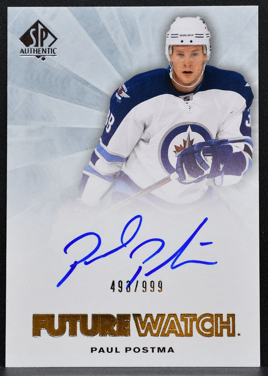 2011-12 SP Authentic Future Watch Auto Paul Postma 267 Jets RC Auto 493/999 7585