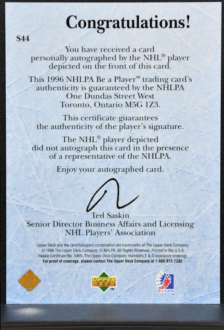 1996-97 UD Be A Player Auto Patrice Brisebois S44 Auto 5556